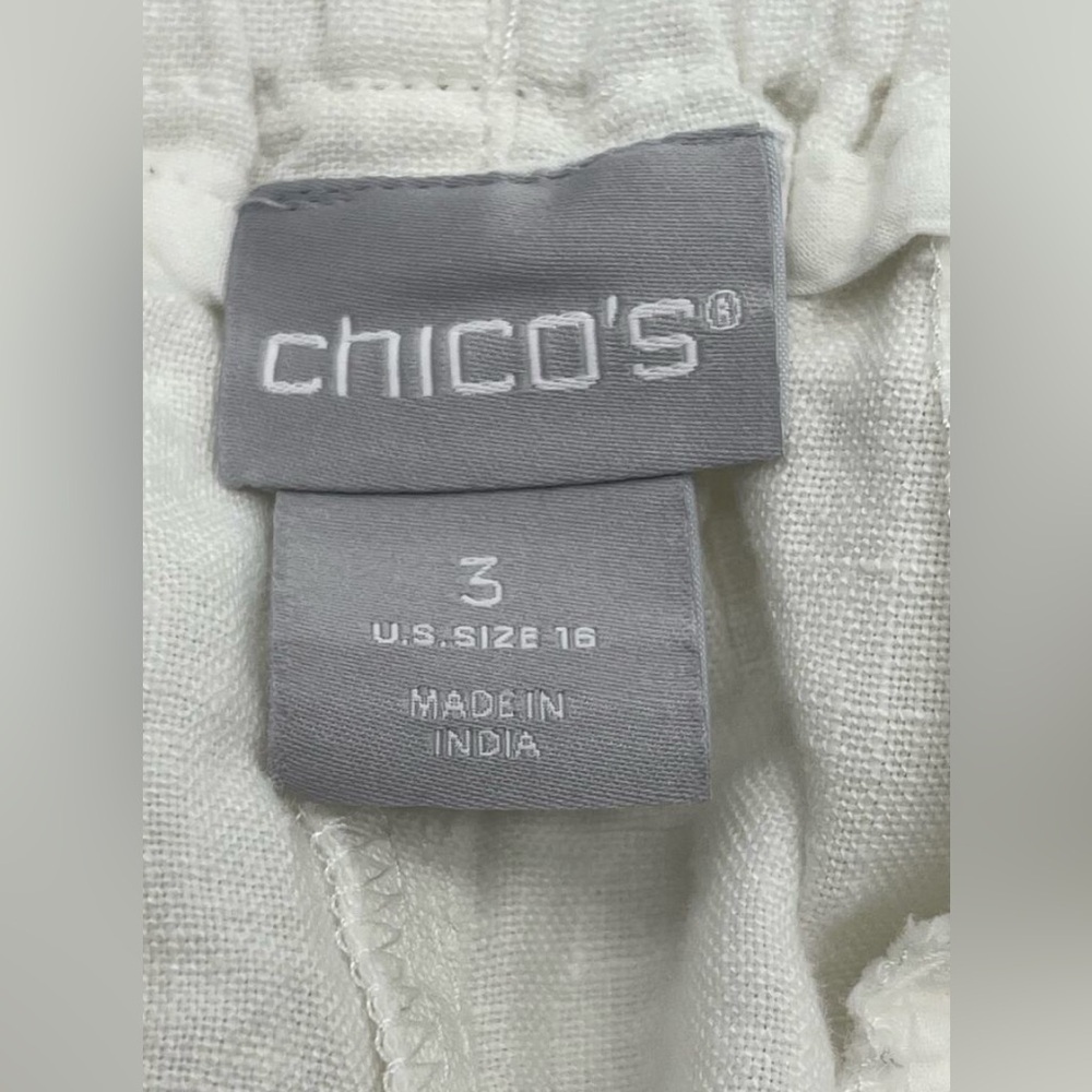 Chico’s 100% linen white shorts in like new condition size 16 - Picture 6 of 6